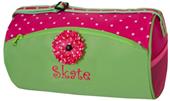 Sassi Designs Green & Pink Skate Roll Duffel Sassi Designs Green & Pink Skate Roll Duffel