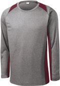 Sport-Tek Adult Long Sleeve Heather Colorblock Tee