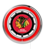 Holland NHL Chicago Blackhawks 19" Neon Logo Clock Holland NHL Chicago Blackhawks 19" Neon Logo Clock