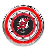 Holland NHL New Jersey Devils 19" Neon Logo Clock Holland NHL New Jersey Devils 19" Neon Logo Clock