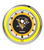 Holland NHL Pittsburgh Penguin 19" Neon Logo Clock Holland NHL Pittsburgh Penguin 19" Neon Logo Clock