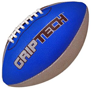 Blue GripTech JR  Football Stitched Deluxe Rubber