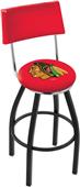 NHL Blackhawks Red Swivel Back Blk/Chrm Bar Stool NHL Blackhawks Red Swivel Back Blk/Chrm Bar Stool