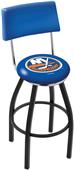 NHL NY Islanders Swivel Back Blk/Chrome Bar Stool NHL NY Islanders Swivel Back Blk/Chrome Bar Stool