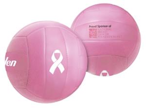 Mini Size 4" Pink Ribbon Rubber Volleyball 