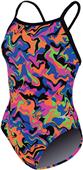 Dolfin Womens Lycra Winner Print V-2 Back Swimsuit