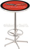 Holland Corvette C6 Chrome Pub Table (Red Top)