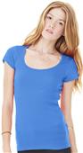 Bella+Canvas Womens Sheer Mini Rib Scoop Neck Tee Bella+Canvas Womens Sheer Mini Rib Scoop Neck Tee
