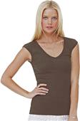 Bella+Canvas Sheer Mini Rib Deep V-Neck Tee Bella+Canvas Sheer Mini Rib Deep V-Neck Tee