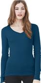 Bella+Canvas Sheer Mini Rib Long Sleeve V-Neck Tee Bella+Canvas Sheer Mini Rib Long Sleeve V-Neck Tee