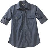 Edwards Womens Chambray Roll-Up Long Sleeve Shirt Edwards Womens Chambray Roll-Up Long Sleeve Shirt