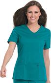 Work Flow Women's Stretch V-Neck Tunic Scrub Top Work Flow Women's Stretch V-Neck Tunic Scrub Top