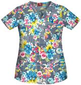Dickies Jr Fit V-Neck Plaid Lovely Time Scrub Top