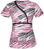 Heartsoul Purrty Animal Mock Wrap Scrub Top