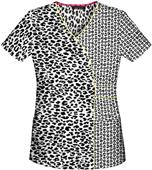 Heartsoul Womens You Go Grrrl! Mock Wrap Scrub Top