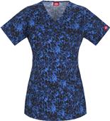 Dickies Women's Jr Fit Mock Wrap Flower Scrub Top