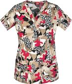 Dickies Women's Jr Fit V-Neck Wild/Free Scrub Top