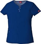 Dickies Womens Jr Fit Notched Round Neck Scrub Top