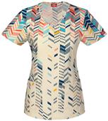 Dickies Women's Jr Fit Chevron Shake Up Scrub Top