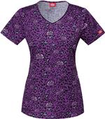 Dickies Women's Jr Fit Luxe Be a Leopard Scrub Top