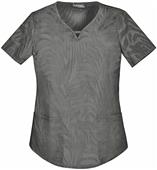 Runway/Cherokee Womens V-Neck Zebra Clip Scrub Top