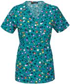 Runway Women's Bubbling Up Mock Wrap Scrub Top