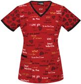 Runway Women's Love is All Around V-Neck Scrub Top