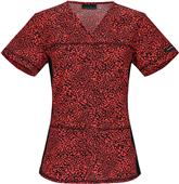 Cherokee Women's V-Neck Knit Panel Scrub Tops Cherokee Women's V-Neck Knit Panel Scrub Tops
