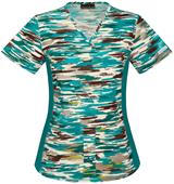 Cherokee Women's V-Neck Knit Panel Scrub Top Cherokee Women's V-Neck Knit Panel Scrub Top