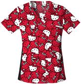 Tooniforms Women Hello Kitty Faces VNeck Scrub Top