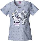 Tooniforms Women's Hello Kitty Family Scrub Top