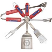 BSI MLB Texas Rangers 4 Piece BBQ Grilling Set