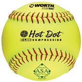 Worth 12" ASA Hot Dot ProTac Slowpitch Softballs Worth 12" ASA Hot Dot ProTac Slowpitch Softballs
