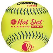 Worth 12" USSSA Hot Dot ProTac Slowpitch Softballs Worth 12" USSSA Hot Dot ProTac Slowpitch Softballs