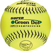Worth 11" NSA Green Dot ProTac Slowpitch Softballs