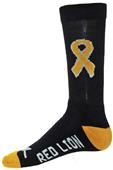 Red Lion Childhood Cancer Gold Ribbon CURE Socks Red Lion Childhood Cancer Gold Ribbon CURE Socks
