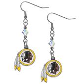 Silver Moon NFL Redskins Long Dangle Earrings Silver Moon NFL Redskins Long Dangle Earrings