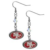 Silver Moon NFL 49ers Long Dangle Earrings Silver Moon NFL 49ers Long Dangle Earrings