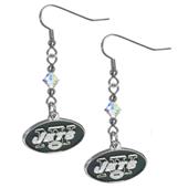 Silver Moon NFL New York Jets Long Dangle Earrings Silver Moon NFL New York Jets Long Dangle Earrings
