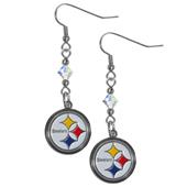 Silver Moon NFL Steelers Long Dangle Earrings Silver Moon NFL Steelers Long Dangle Earrings