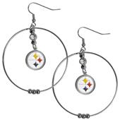Silver Moon NFL Pittsburgh Steelers Hoop Earrings Silver Moon NFL Pittsburgh Steelers Hoop Earrings