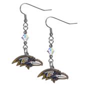 Silver Moon Baltimore Ravens Long Dangle Earrings Silver Moon Baltimore Ravens Long Dangle Earrings