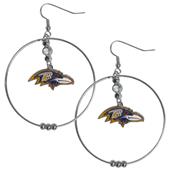 Silver Moon NFL Baltimore Ravens Hoop Earrings Silver Moon NFL Baltimore Ravens Hoop Earrings