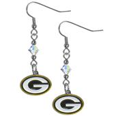 Silver Moon NFL Packers Long Dangle Earrings Silver Moon NFL Packers Long Dangle Earrings