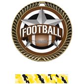 Hasty Awards 2.5" All-Star Crest Football Medals Hasty Awards 2.5" All-Star Crest Football Medals