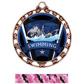 Hasty Award Swimming Varsity Insert Medal M-4401 Hasty Award Swimming Varsity Insert Medal M-4401