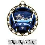 Hasty Award Swimming Varsity Insert Medal M-4401 Hasty Award Swimming Varsity Insert Medal M-4401