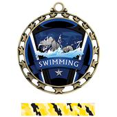 Hasty Award Swimming Varsity Insert Medal M-4401 Hasty Award Swimming Varsity Insert Medal M-4401