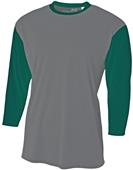 A4 Adult/Youth Polyester 3/4 Sleeve Utility Shirt A4 Adult/Youth Polyester 3/4 Sleeve Utility Shirt