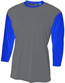 A4 Adult/Youth Polyester 3/4 Sleeve Utility Shirt A4 Adult/Youth Polyester 3/4 Sleeve Utility Shirt